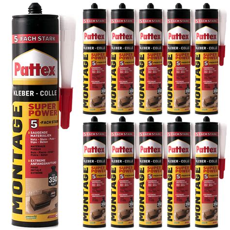 10x Montage Kleber 370g PATTEX Alleskleber Universalkleber Kraftkleber