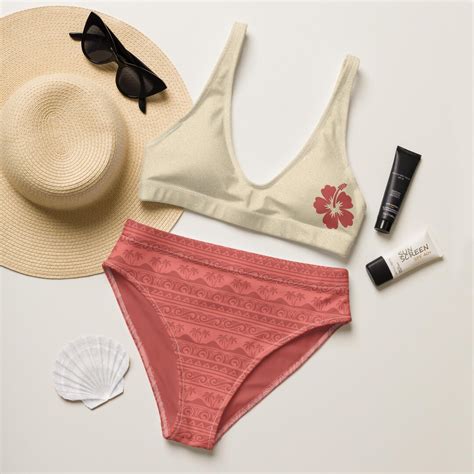 Moana Recycled High Waisted Bikini Disney Princess Swimsuit