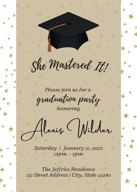She mastered it graduation party invitation masters degree etsy – Artofit