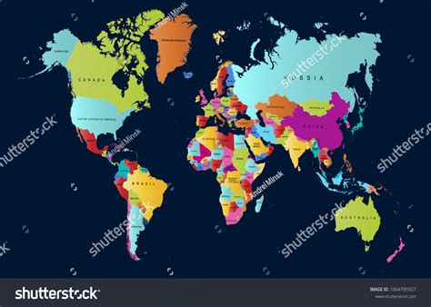 Color World Map Vector Stock Vector (Royalty Free) 1064795927