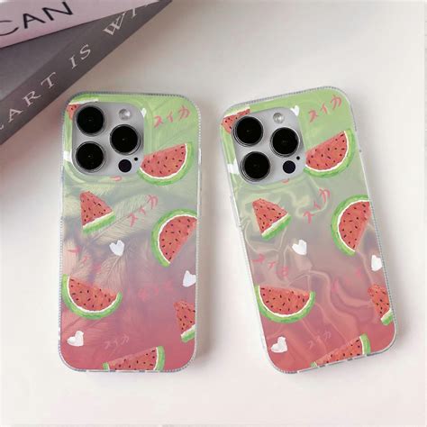 For iPhone 15 Pro Cover Stylish IMD Watermelon Pattern PC+TPU Cell