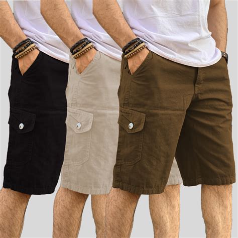 Kit Bermuda Masculina Cargo Short Sarja Bolsos Social Escorrega O