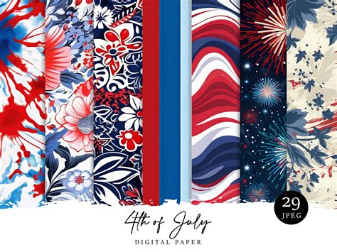 Patriotic 4th Of July Digital Paper Pack Graphic By DesignScotch