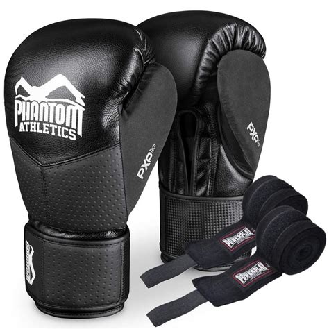 ᐉ Перчатки боксерские Phantom RIOT Pro 16 унций с бинтами Black ...