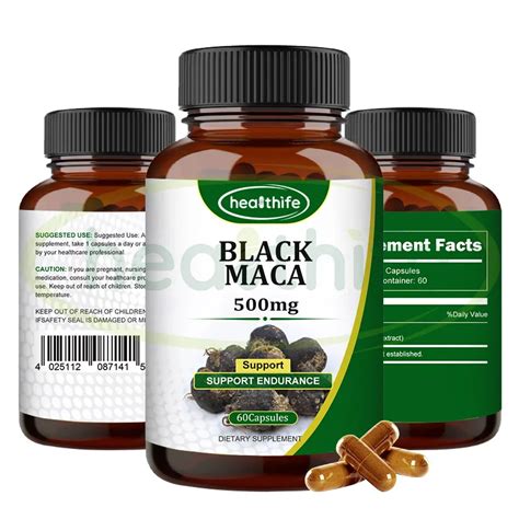 Healthife Black Maca Root Extract Powder 500mg60capsbottle Maca Root