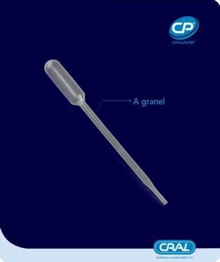 Pipeta Pasteur Plástica 3ml 500 Unidades Cralplast graduada NF