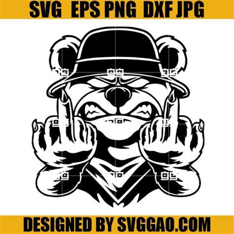 Teddy Gangster Fuck You SVG Hipster Teddy SVG Teddy Bear SVG