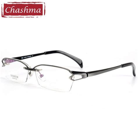 Chashma Ottica Men's Semi Rim Irregular Square Titanium Eyeglasses 1143