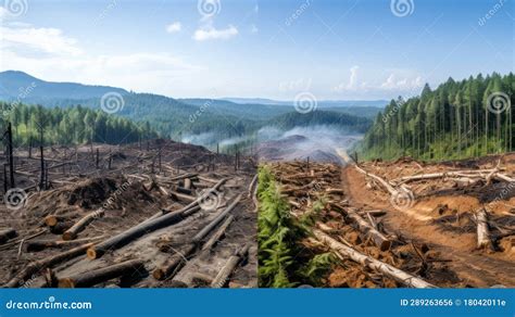 Photos Before And After Shots Showcasing A Deforested Area Turning Into