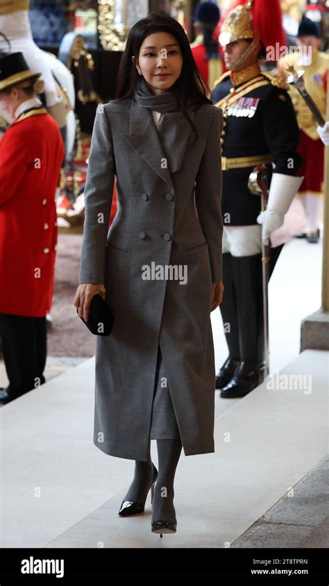 South Korea's First Lady Kim Keon Hee arrives at Buckingham Palace ...