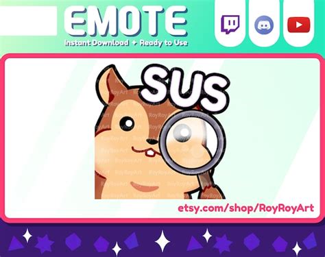 Twitch Emote Squirrel SUS Emoji - Etsy Canada