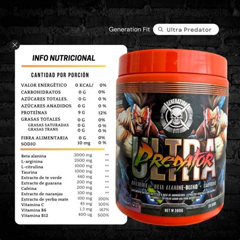 Pre Entreno Ultra Predator 300 grs Con Cafeína DeMusculos