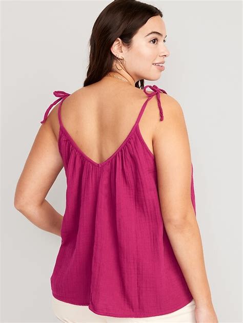 Tie Shoulder Double Weave Cami Swing Top Old Navy