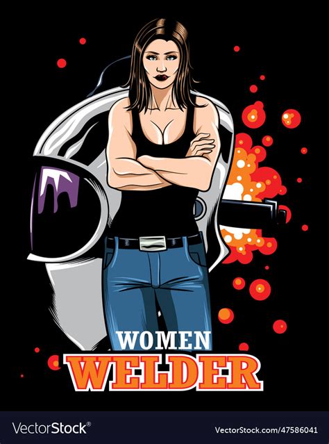 Women Welder Royalty Free Vector Image Vectorstock