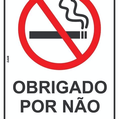 Placa De Sinaliza O Proibido Fumar Obrigado Por N O Fumar Tamanho