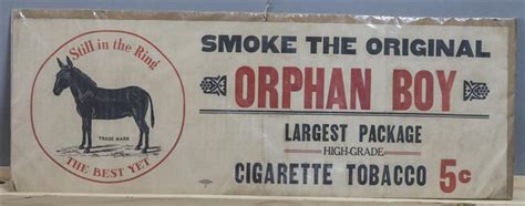 Lot Antique Orphan Boy Tobacco Sign