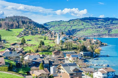 Brienz town on Lake Brienz by Interlaken, Switzerland 2010421 Stock Photo at Vecteezy