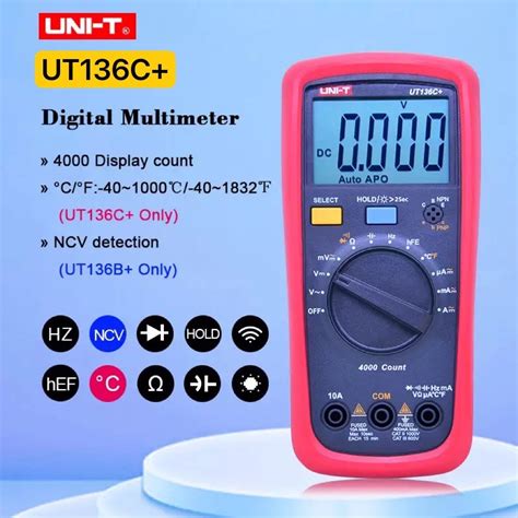 Uni T Digital Multimeter Ut C Ac Dc Voltage Current Ohm Diode Cap Hz