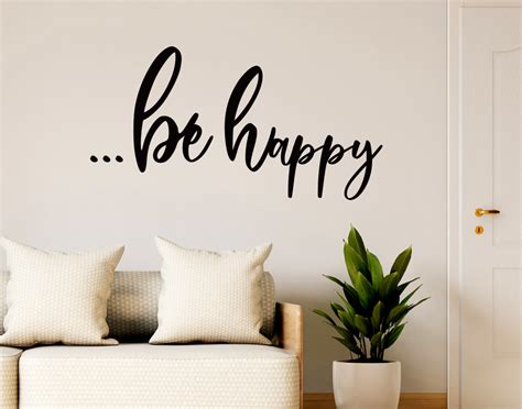 Sticker Design Vi Presenta Wall Stickers Frase Be Happy Adesivo Murale