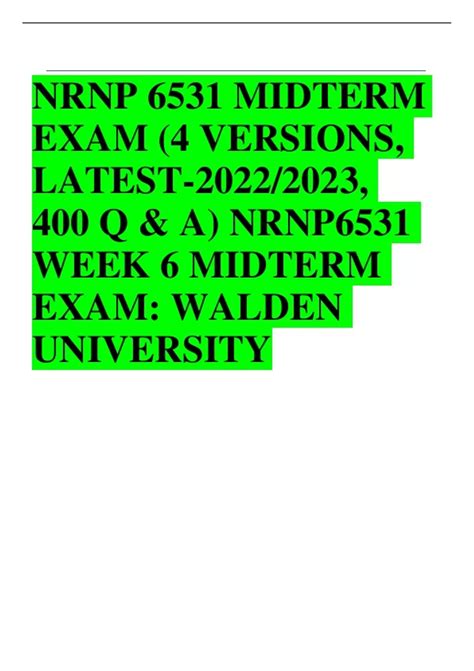 Nrnp Midterm Exam Versions Latest Q A