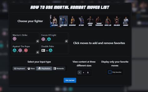 Mortal Kombat Moves List