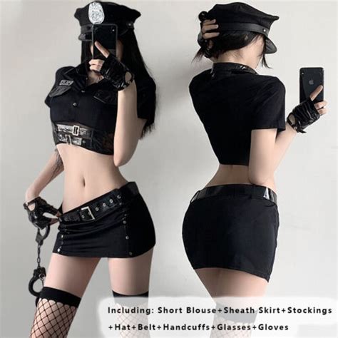 Sexy Lingerie Police Uniform Female Cop Cosplay Lady Officer Costume