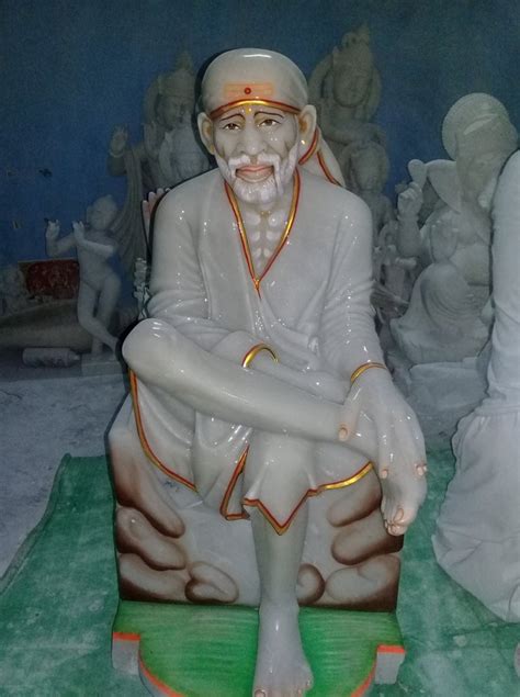 White Painted Marble Sai Baba Statue For Worship Size 3 Feet At Rs