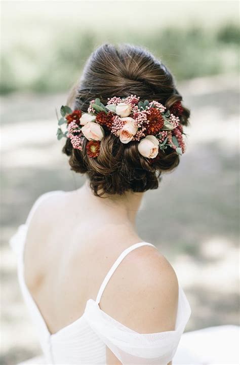 45 Wedding Hairstyles With Flower Crowns Perfect For Your Wedding Deer Pearl Flowers Part 3