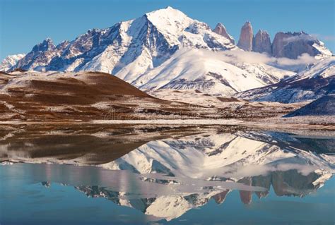 Torres Del Paine Winter, Patagonia, Chile Stock Photo - Image of lagoon ...