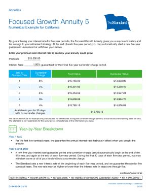 Fillable Online Focused Growth Annuity 5 Standard Fax Email Print