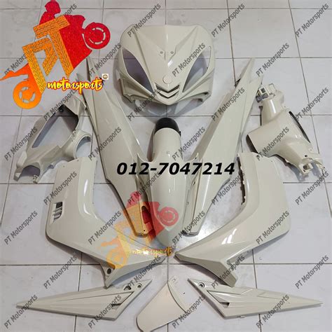 Yamaha Lc 135 V1 Cover Set Body Set Creamy White Kosong Shopee Malaysia