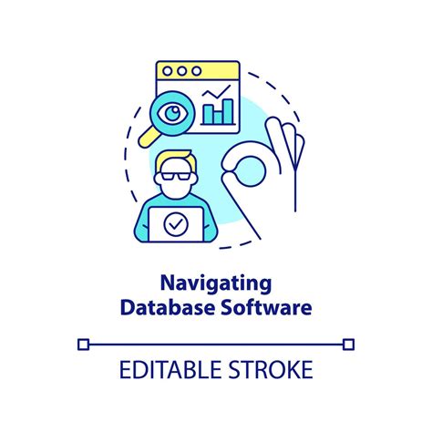 Navigating Database Software Concept Icon Digital Technology Information Management Abstract