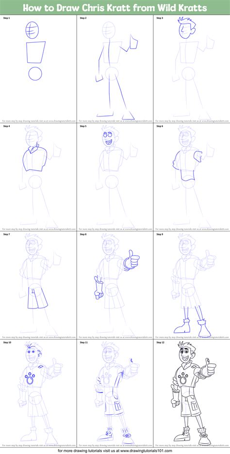 How To Draw Chris Kratt From Wild Kratts Printable Step By Step Drawing