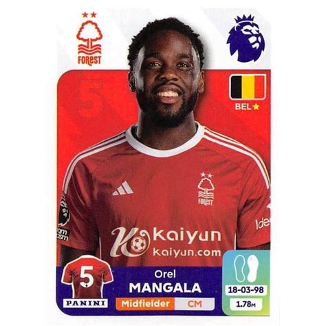 Sticker Of Orel Mangala Nottingham Forest Lbum Premier League