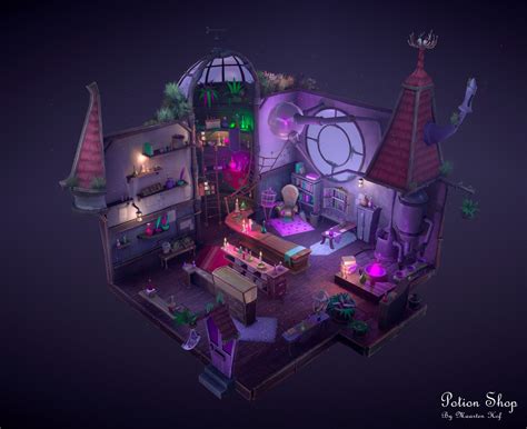 Artstation Potion Shop Maarten Hof Environment Concept Art