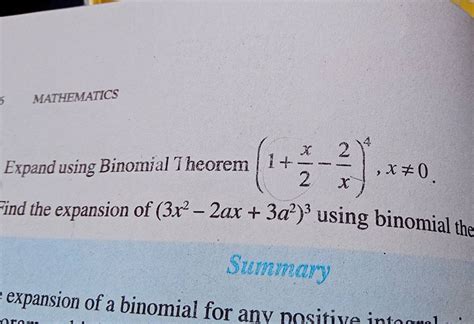 MATHEMATICS Expand Using Binomial Theorem 1 2x X2 4 X 0 Find The Exp