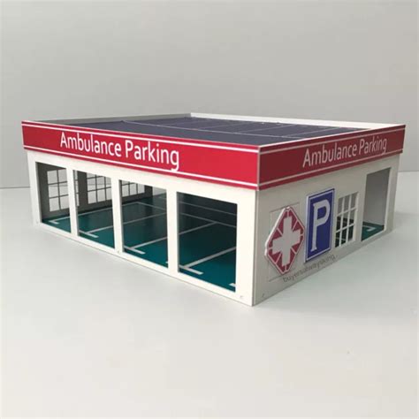 1/64 S SCALE Buildings Model Railway Police Station / Ambulance Parking ...