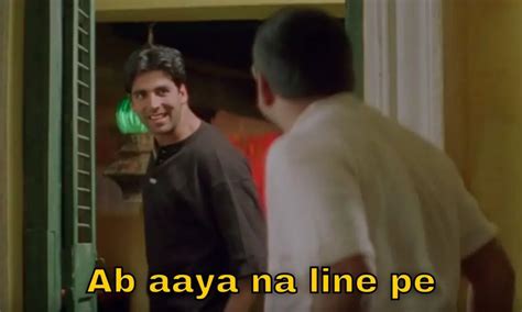 Ab Aaya Na Line Pe Hera Pheri Meme Template