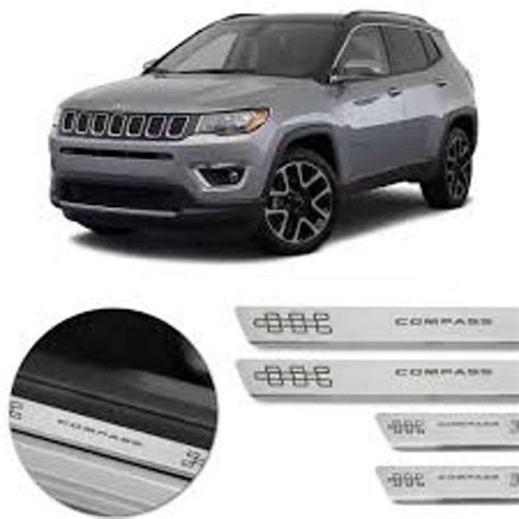 Soleira Baixo Relevo Em A O Inox Jeep Compass No Shoptime