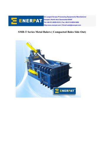 Scrap Metal Baling Press Enerpat Machine Co Ltd Pdf Catalogs