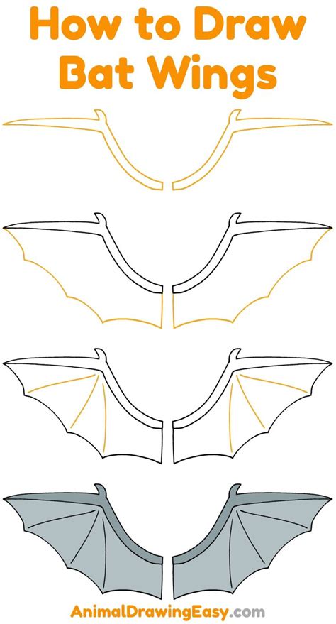 How To Draw Bat Wings Step By Step Wings Drawing Bat Wings Bat