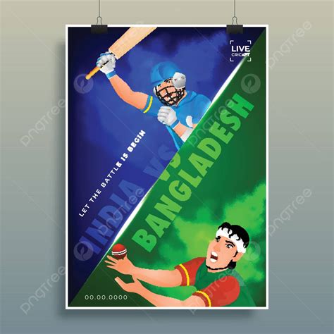 Illustration Of India Vs Bangladesh Cricket Game With A C Emblem Vector