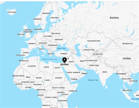 Location Of Jordan On World Map Map