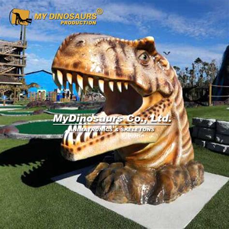 Photography Decoration Fiberglass Dinosaur Head Statue