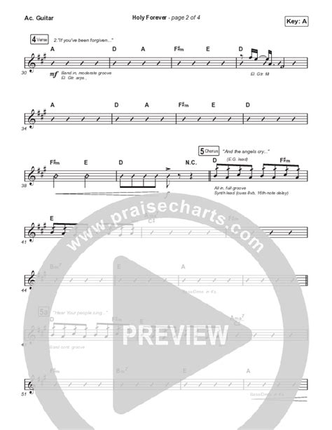 Holy Forever Unison Part Acoustic Guitar Sheet Music Pdf Bethel