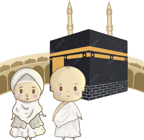 Pequeno Chibi Muçulmano Fazendo Hajj E Umrah Png Hajj E Umrah Kaaba