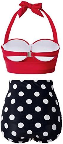Amazon Women Vintage Swimsuits Bikini High Waisted Bathing Suits With Underwired Top