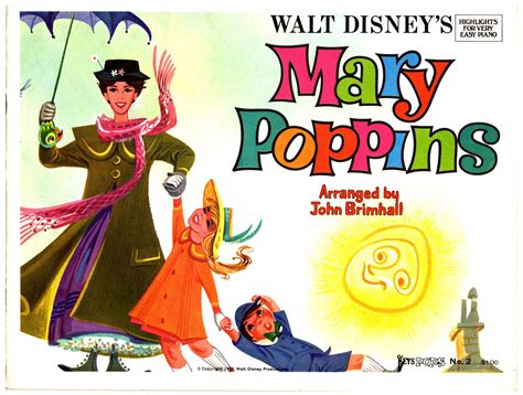 Walt Disneys Mary Poppins Highlights For Very Easy Piano Arranged