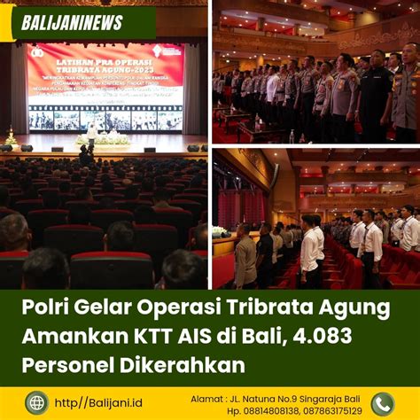 Polri Gelar Operasi Tribrata Agung Amankan Ktt Ais Di Bali