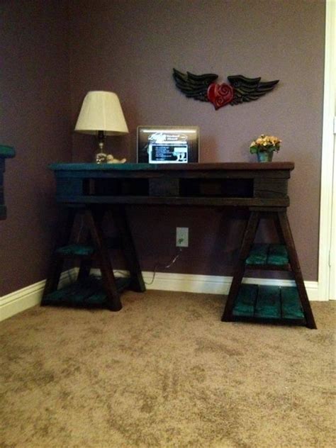 Diy Pallet Wood Distressed Table Computer Desk Pallets